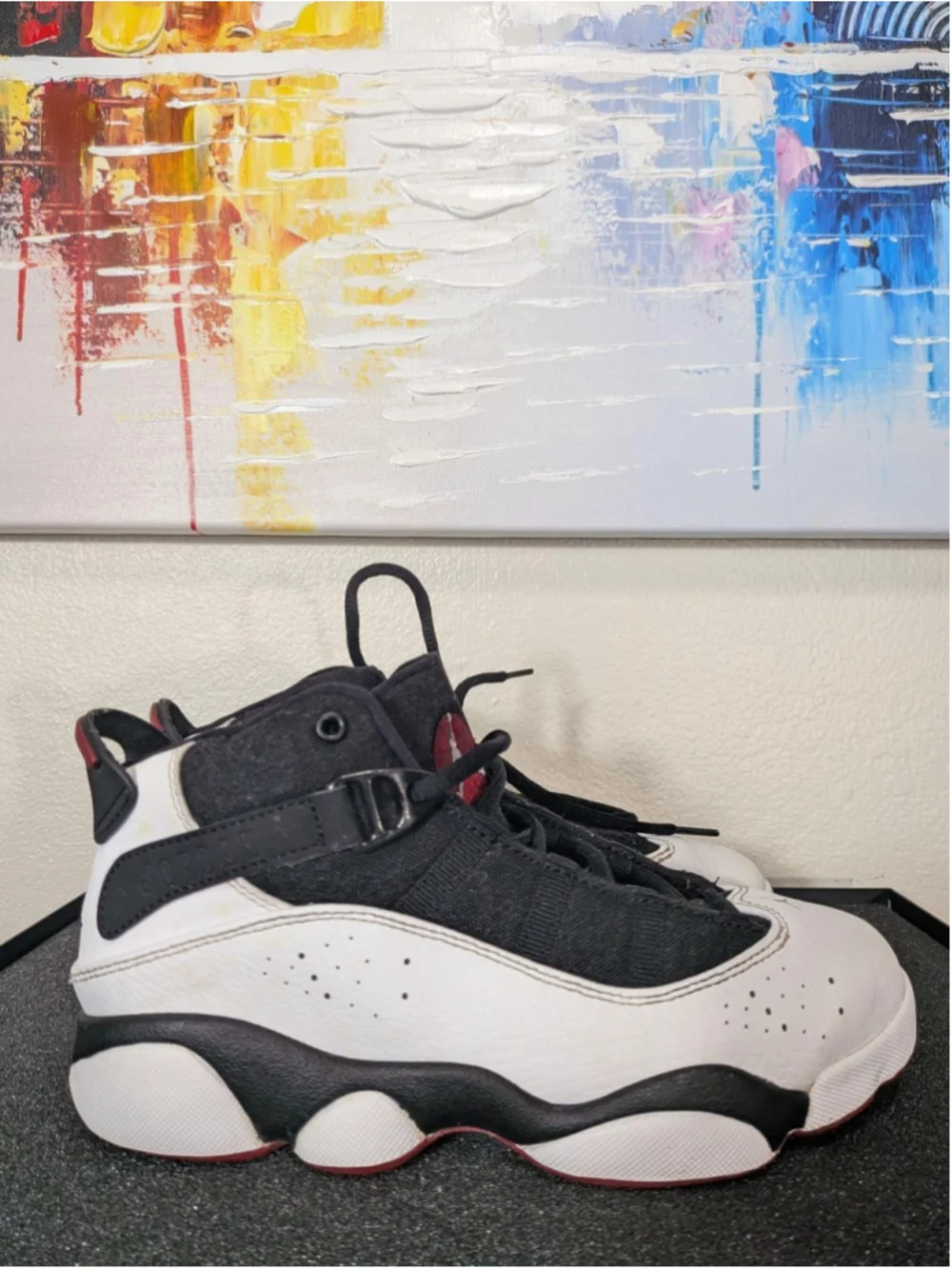 Jordan 6 Rings Shoes Youth Size 2Y White Mid Top Basketball Sneaker 323432-012